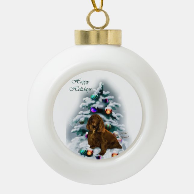 Field Spanische Weihnachten Keramik Kugel-Ornament (Vorderseite)
