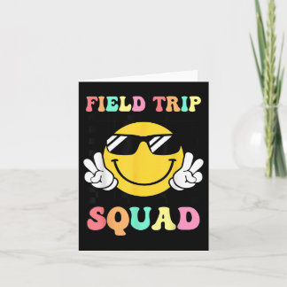 Field Trip Squad Groovy Field Day Hippie Smile Fac Karte