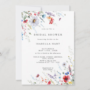 Field Wild Flower Boho Invitation de la douche nup