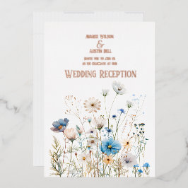 Field Wildblumen Rose Gold Foil Einladung