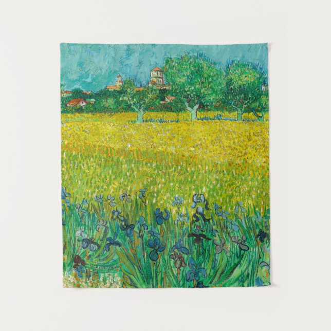 Field with Irises near Arles by Vincent van Gogh Wandteppich (Vorderseite)