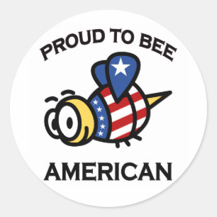 Fier aux autocollants d'Américain d'abeille