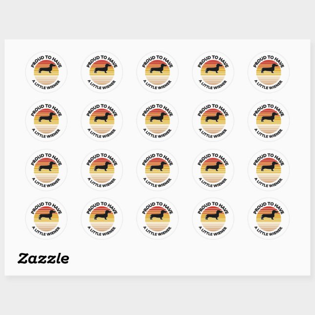 Fier d'avoir un petit Sticker Dachshund Wiener (Feuille)