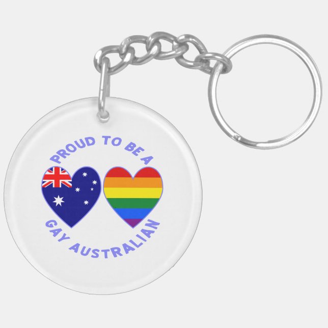 Fier d'être gay drapeau du coeur australien (Dos gauche)