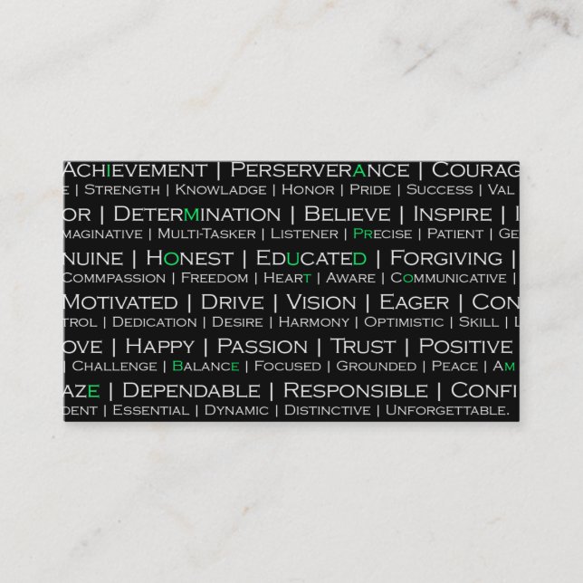 Fier d'être moi Carte de visite professionnel (Devant)