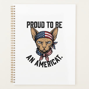 Fier d'être un T-shirt de chat patriotique américa