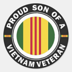 Fier fils d'un vétéran vietnamien Stickers Rond