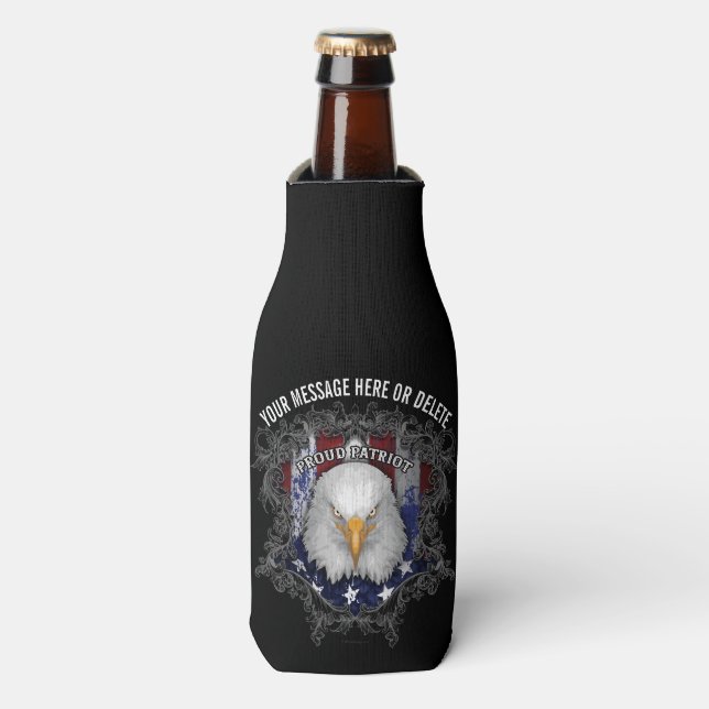 Fier Glacière de bouteille Patriot Américain (Bottle Devant)