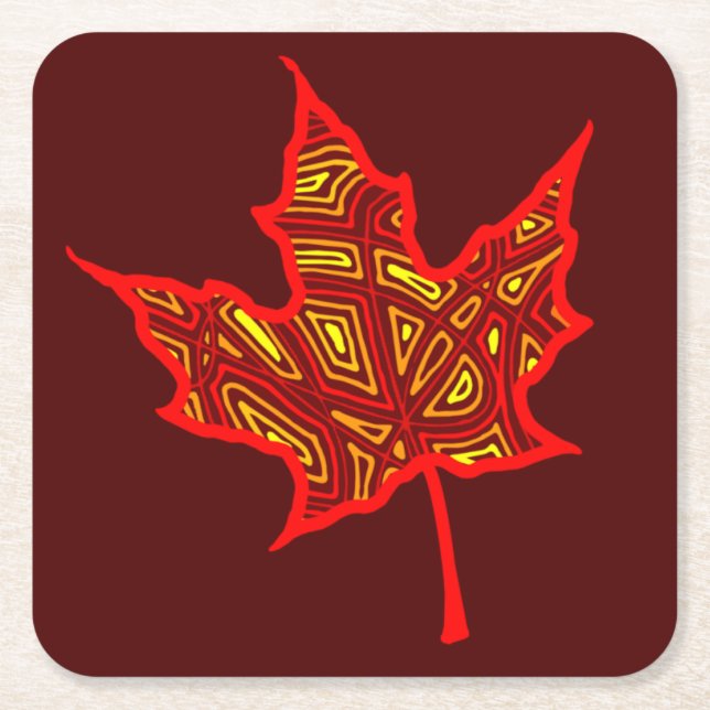 Fier Leaf Rechteckiger Pappuntersetzer (Vorderseite)