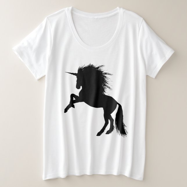 Fier noir Unicorne Silhouette Imaginaire animal, Z (Design devant)