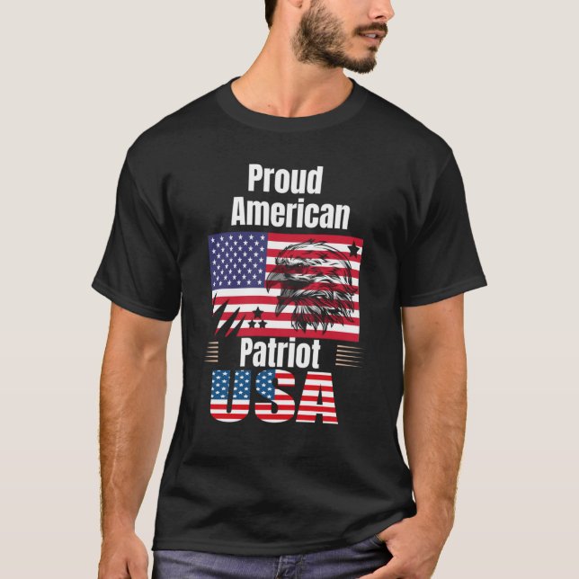 Fier T-shirt Patriot Américain (Devant)
