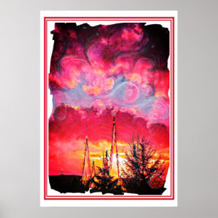 Fierasy Sunset on Crystal Towers Poster