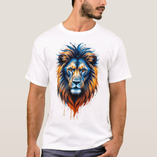 Fierce Abstrakt Lion - Vibrant Paint Splash T-Shir T-Shirt