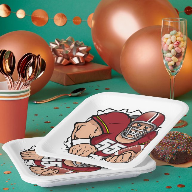 Fierce American Football Player durchbrechen Pappteller (Von Creator hochgeladen)