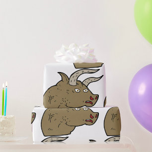 Fierce Angry Bull Head Rustic Wild Animal Geschenkpapier