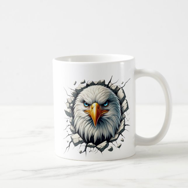 Fierce Bald Adler durchbrechen Wand Kaffeetasse (Rechts)