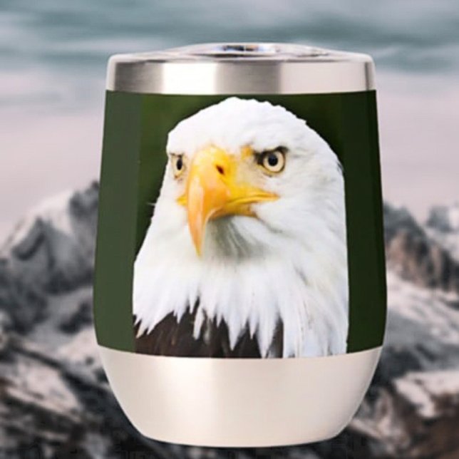 Fierce Bald Eagle Head Patriotic Stemless (Von Creator hochgeladen)