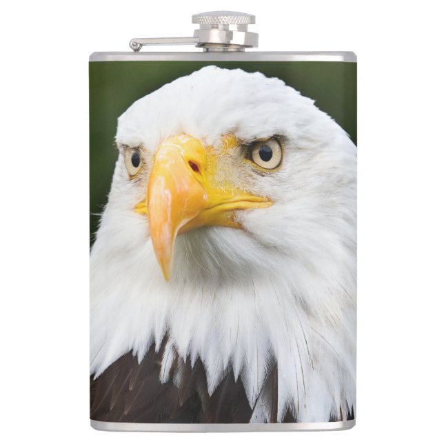 Fierce Bald Eagle Patriotic Flask Flachmann (Vorderseite)