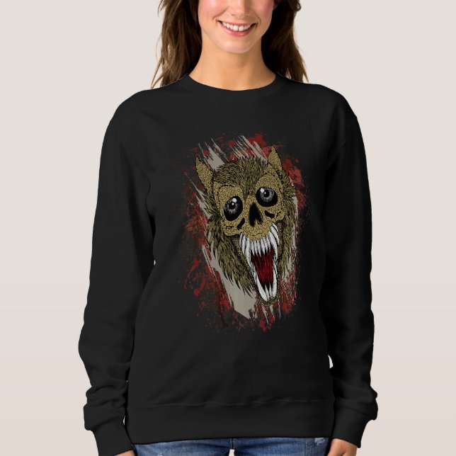 Fierce Beängstigend Grunge Wolf Werewolf Goth Sweatshirt (Vorderseite)