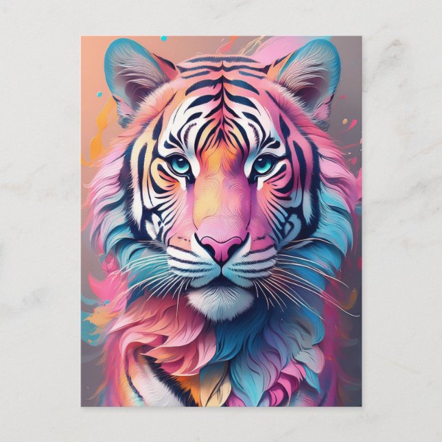 Fierce Beauty Pink Tiger Postkarte (Vorderseite)