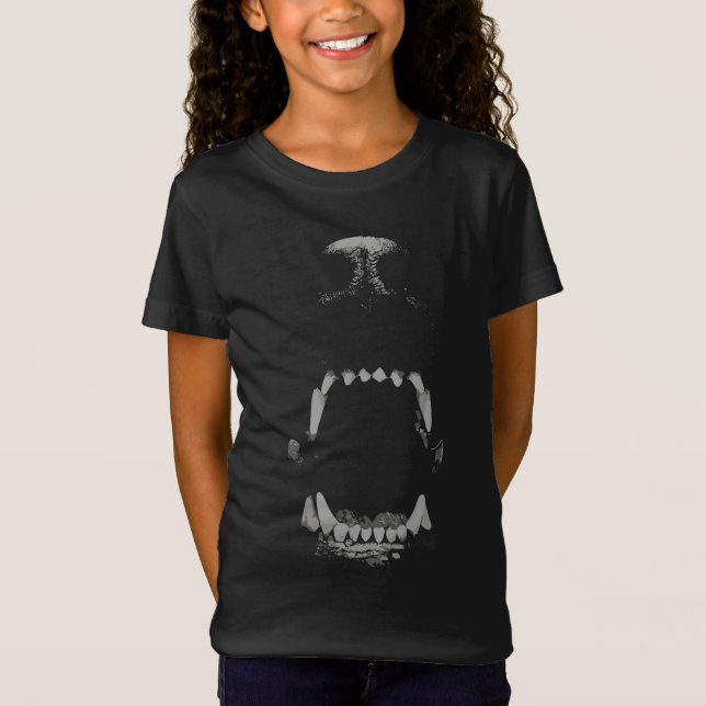 Fierce Black and White Animal Snarl T-Shirt (Vorderseite)