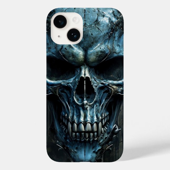 Fierce Blue Skull iPhone 14 Fall Case-Mate iPhone 14 Hülle (Rückseite)