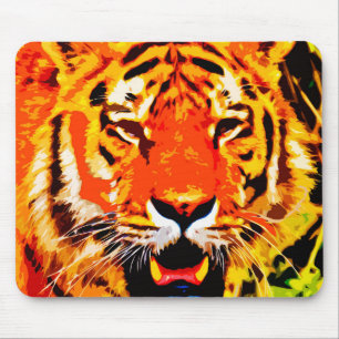 Fierce Bright Orange Siberian Tiger Mousepad