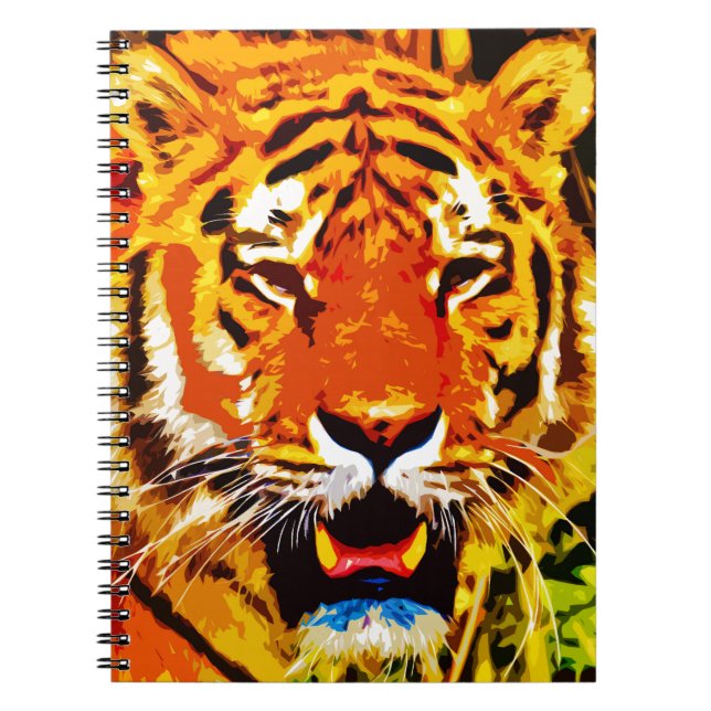 Fierce Bright Orange Siberian Tiger Notizblock (Vorderseite)