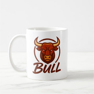 Fierce Bull Head Logo, Creative Mascot BULL Kaffeetasse