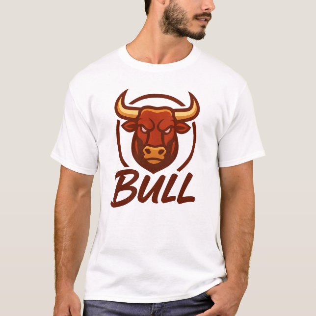 Fierce Bull Head Logo, Creative Mascot BULL T-Shirt (Vorderseite)