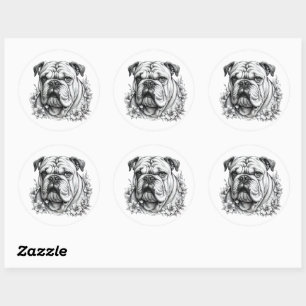 Fierce Bulldog Perfekt für Hundefreunde Runder Aufkleber