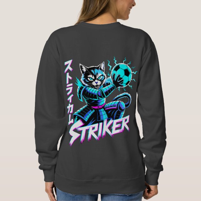 Fierce Cat Samurai Striker Sweatshirt for Women (Rückseite)