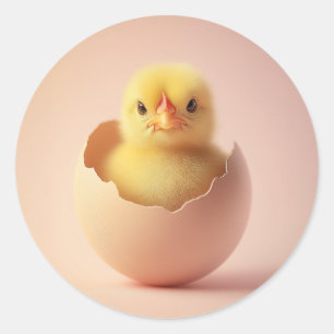 Fierce Chick in Eggshell Runder Aufkleber
