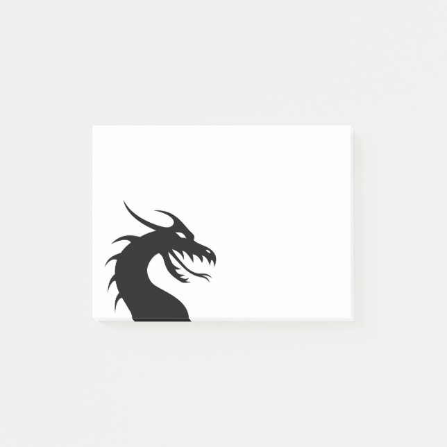 Fierce Chinese Dragon Silhouette Post-it Klebezettel (Vorderseite)