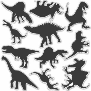 Fierce Dinosaur Silhouette Set von 11 Stickers Aufkleber