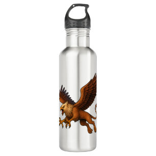 Fierce Diving Golden Griffin Mythology Fantasy Art Edelstahlflasche