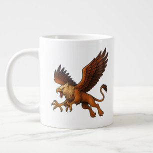 Fierce Diving Golden Griffin Mythology Fantasy Art Jumbo-Tasse