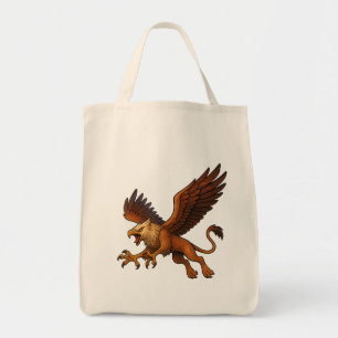 Fierce Diving Golden Griffin Mythology Fantasy Art Tragetasche
