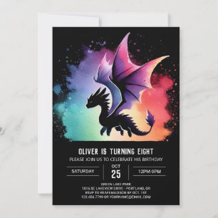 Fierce Dragon Birthday Printable Einladung