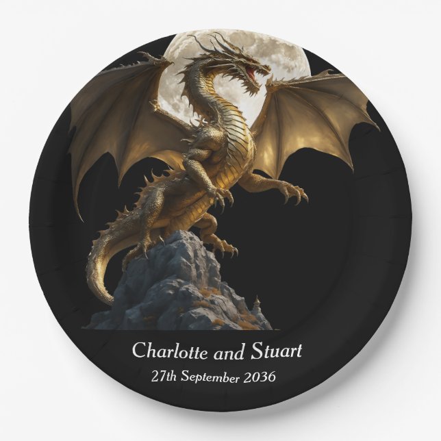 Fierce Dragon Rearing Pappteller (Vorderseite)