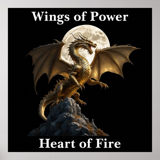 Fierce Dragon Rearing Poster (Vorne)
