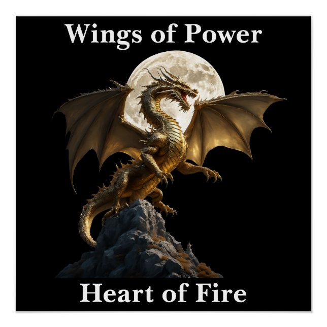 Fierce Dragon Rearing Poster (Vorderseite)