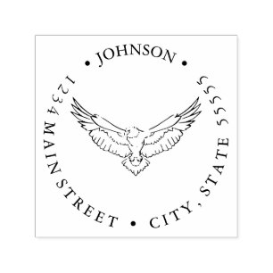 Fierce Eagle Flying Return Label Permastempel