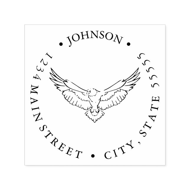 Fierce Eagle Flying Return Label Permastempel (Design)