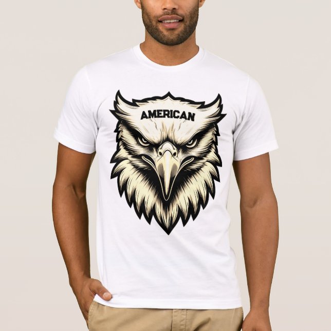 Fierce Eagle Head Custom American T - Shirt (Vorderseite)