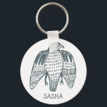 Fierce Falcon INDIVIDUELLE NAME Peregrine Bird Schlüsselanhänger<br><div class="desc">Der wilde Falke wacht über dich! Fügen Sie Ihren Namen oder einen anderen Text hinzu. Karo in meinem Shop für mehr passende Artikel wie Shirts,  Aufkleber,  Bandane,  Handtücher,  Packpapier und vieles mehr!</div>