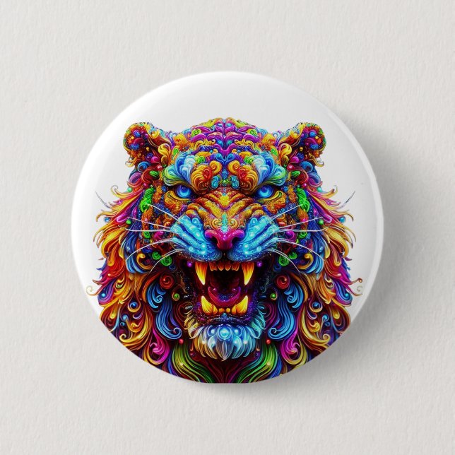 Fierce Glows Tiger Button (Vorderseite)