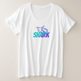 Fierce Gradient Shark Logo | Bold Ocean Große Größe T-Shirt