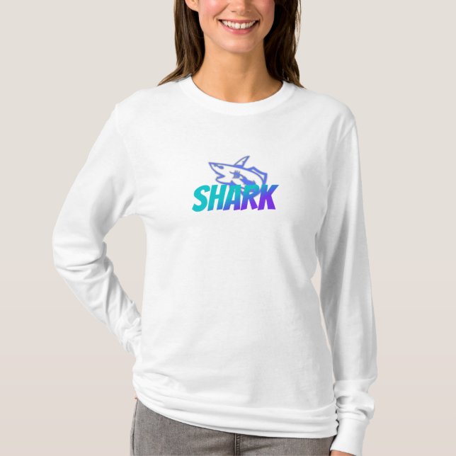 Fierce Gradient Shark Logo | Bold Ocean T-Shirt (Vorderseite)