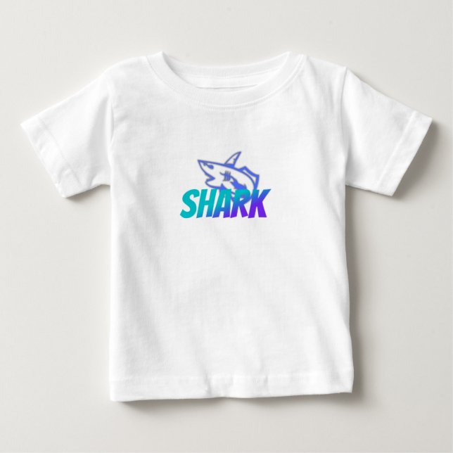 Fierce Gradient Shark Logo | Bold Ocean Vibes Baby T-shirt (Vorderseite)